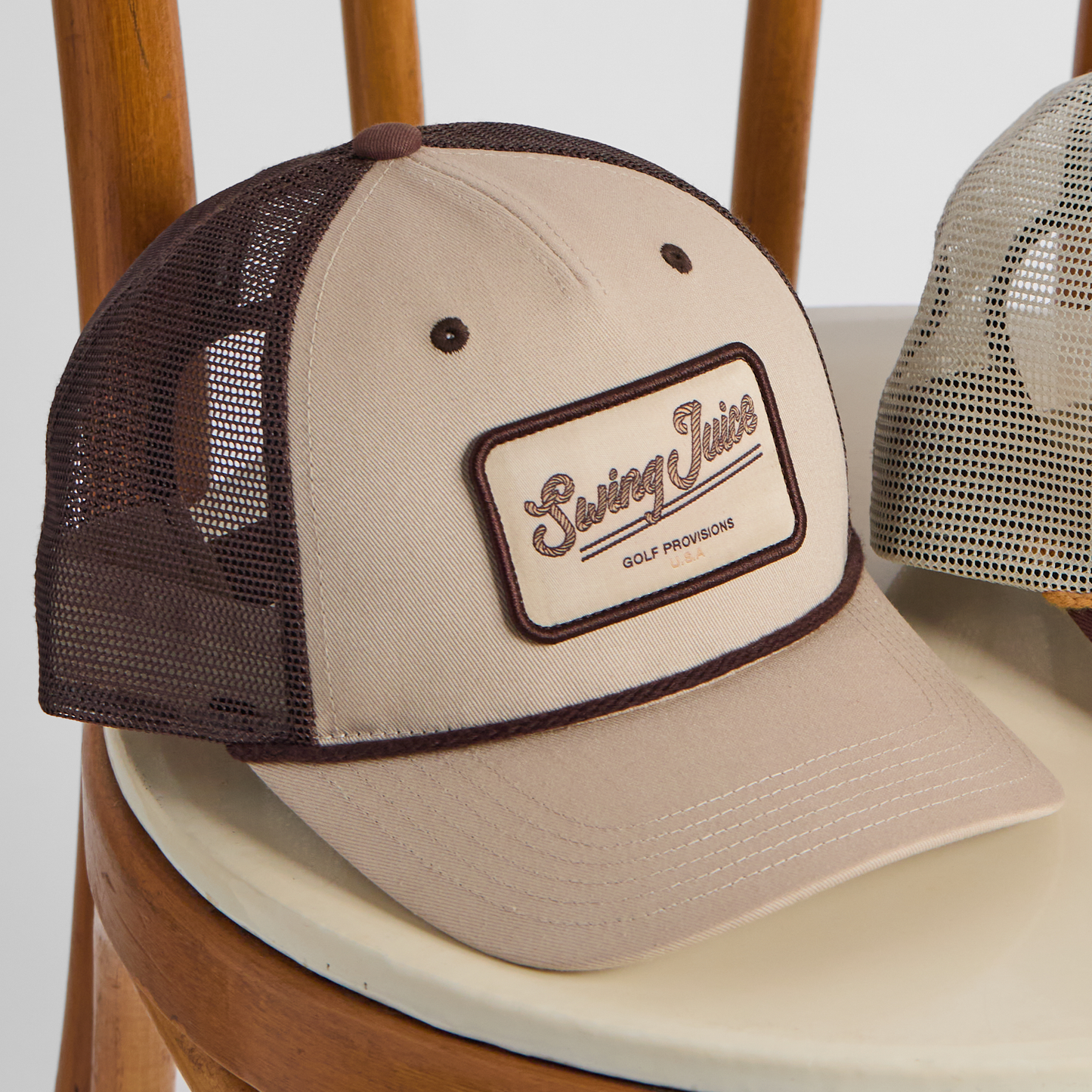 Golf Provisions Unisex Trucker Rope Hat Tan O/S by SwingJuice LLC
