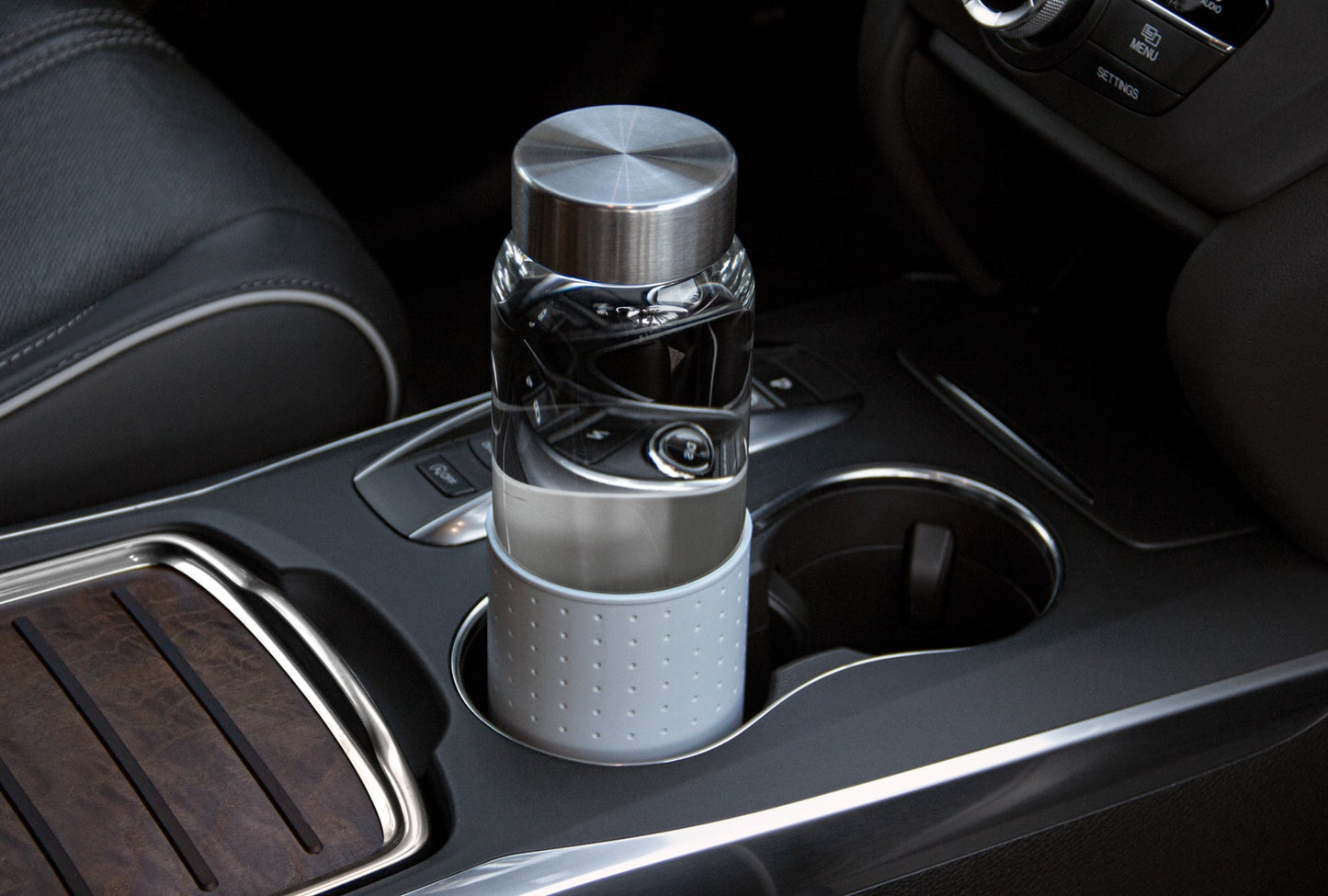 glass bottle that fits cupholder