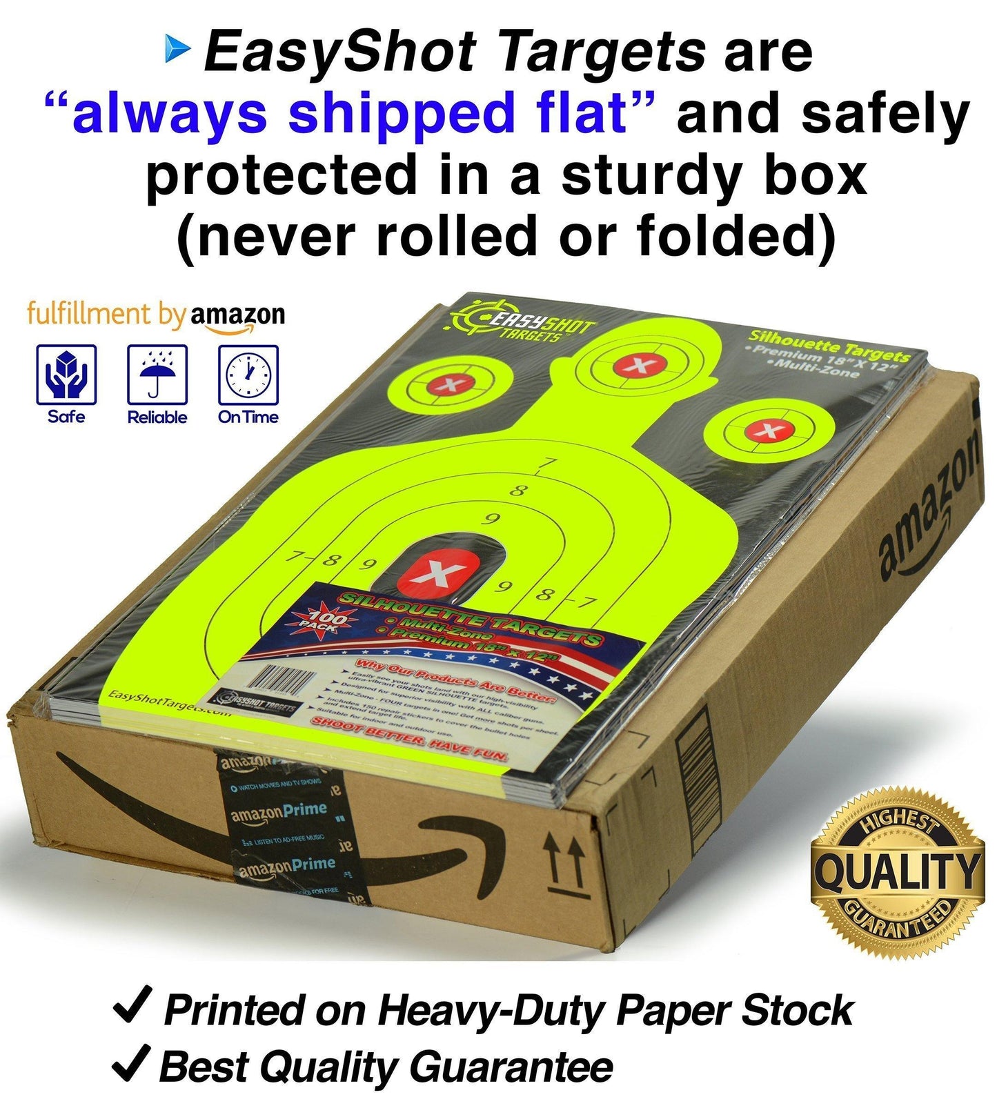 105 Pack - Neon Yellow - Silhouette Targets - EasyShot Targets