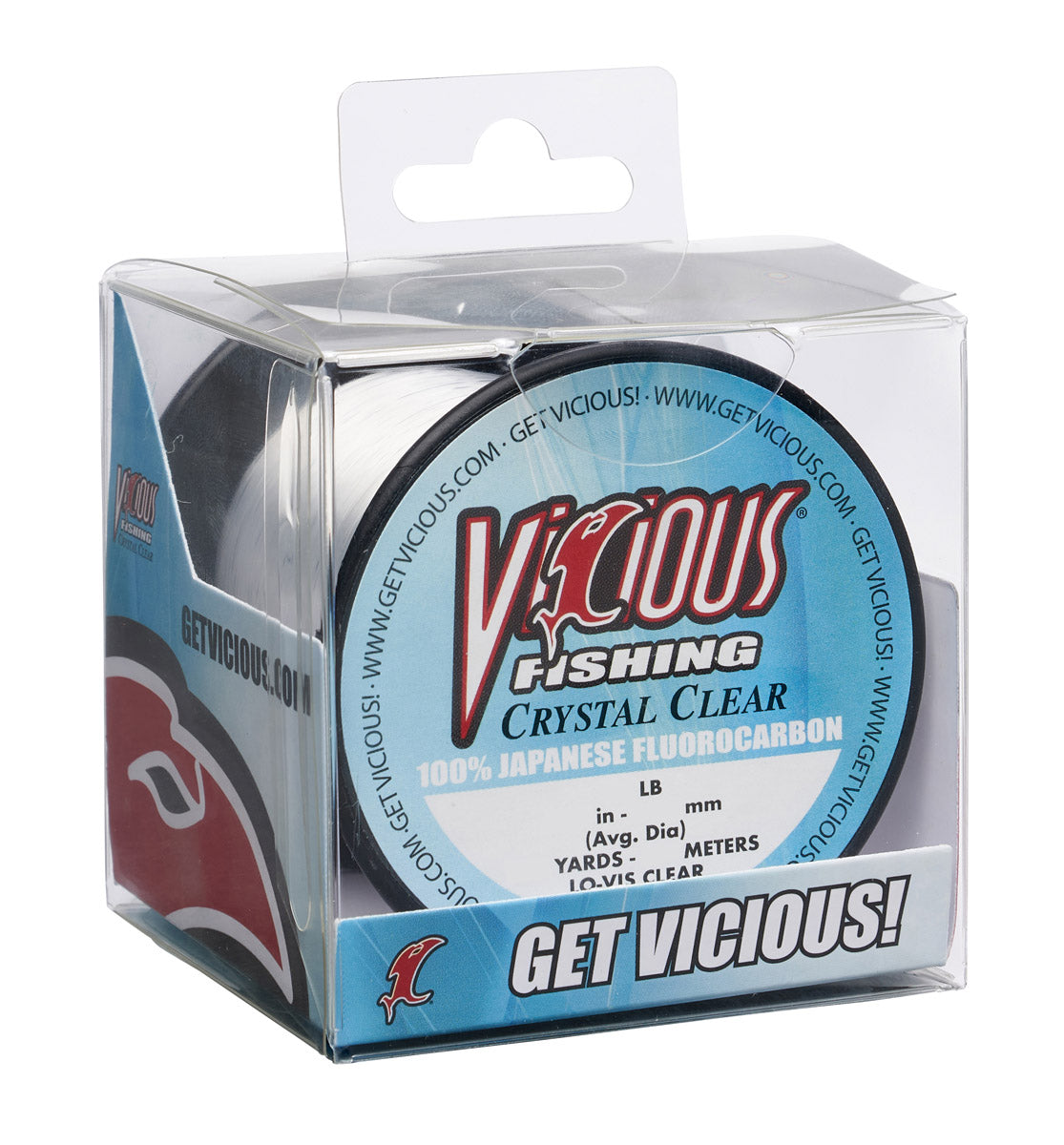 Vicious Crystal Clear 100% Japanese Fluorocarbon - 12 Lb Test