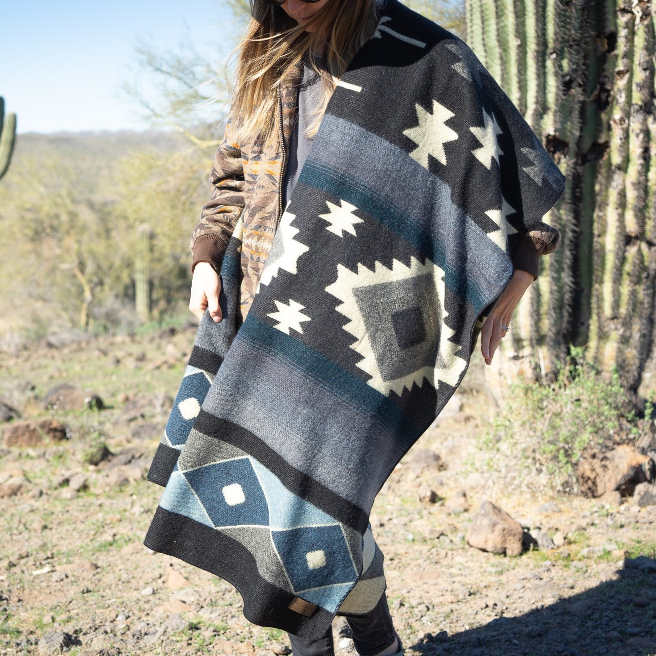 Andean Alpaca Wool Blanket - Midnight