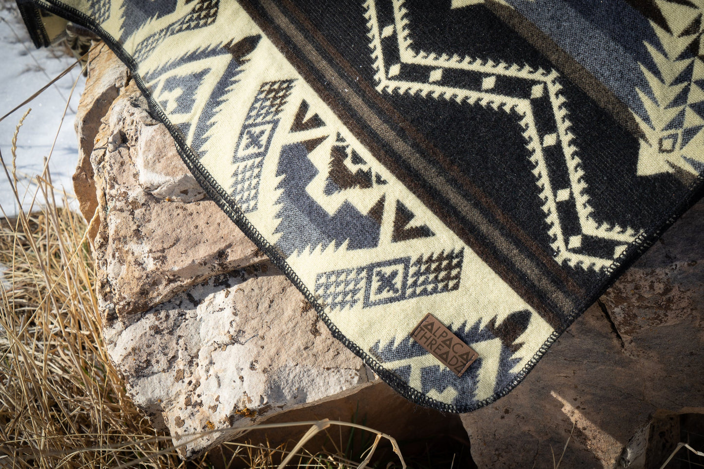 Andean Alpaca Wool Blanket - Slate
