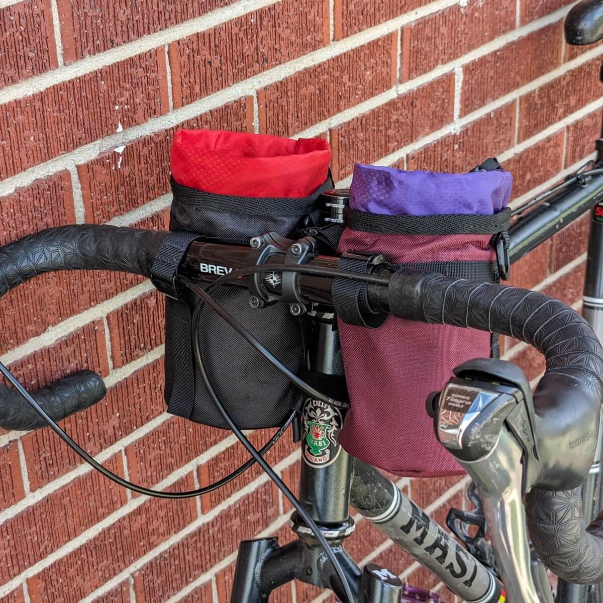 Two handlestash stem bags on drop bars