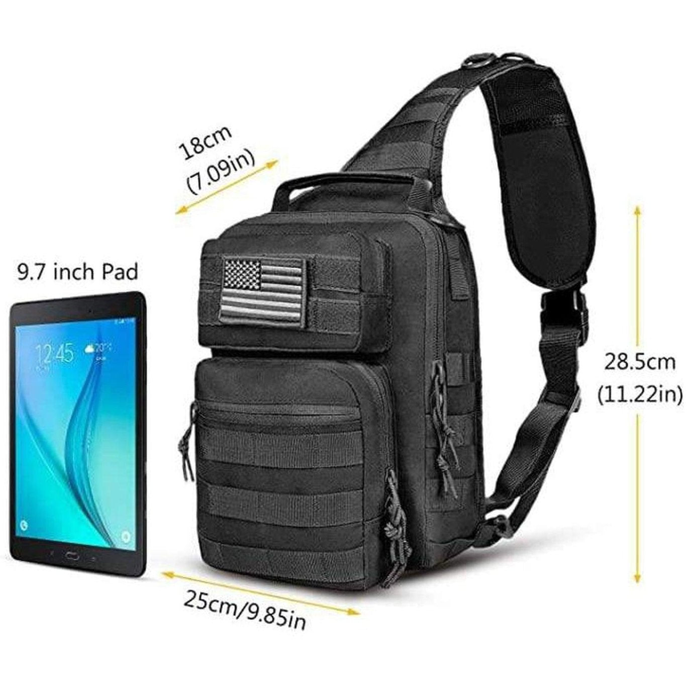 FR Fashion Co. 11" Men's MOLLE Tactical Crossbody Sling Bag - FR Fashion Co.