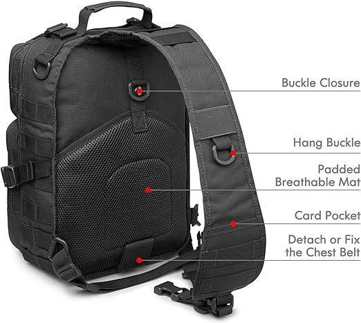 FR Fashion Co. 14" Men's 15L Tactical MOLLE Sling Bag - FR Fashion Co.