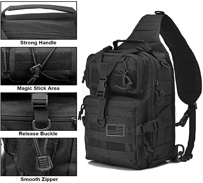 FR Fashion Co. 14" Men's MOLLE Tactical Armor Crossbody Sling Bag - FR Fashion Co.