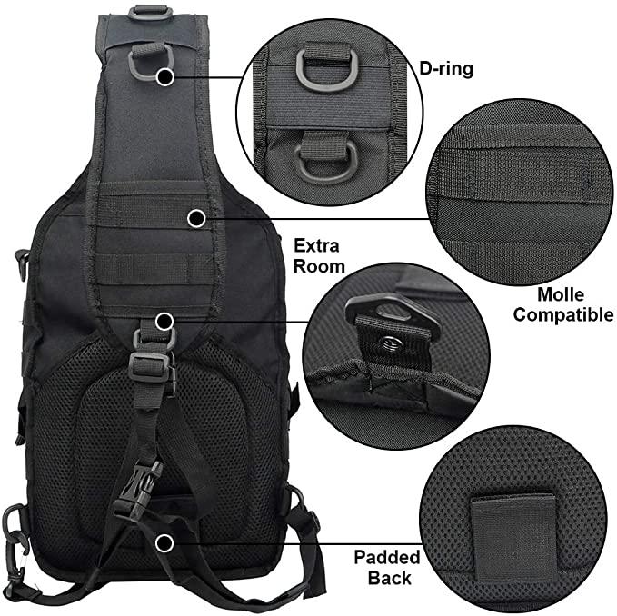 FR Fashion Co. 14" Men's MOLLE Tactical Armor Crossbody Sling Bag - FR Fashion Co.
