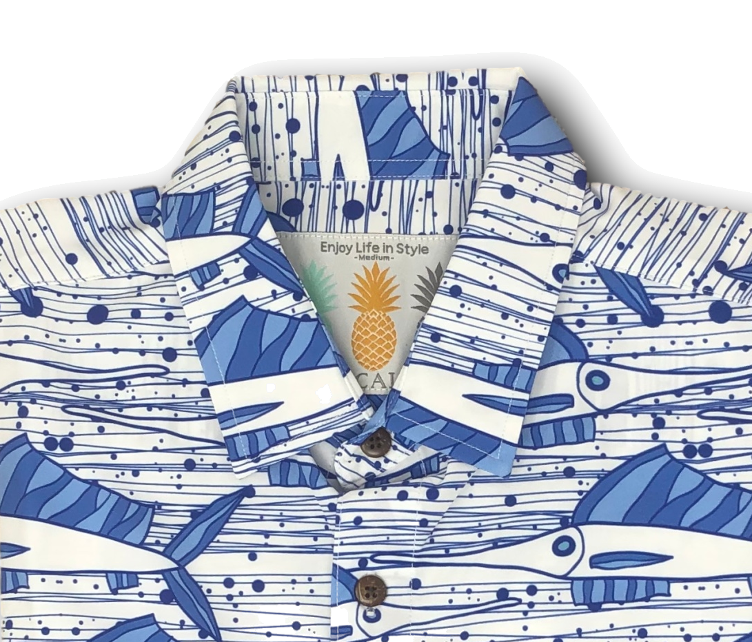 Super Stretch - Ocean Sailfish Hawaiian Shirt by Tropical Bros