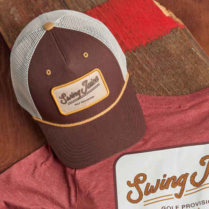 Golf Provisions Unisex Trucker Rope Hat Brown O/S by SwingJuice LLC