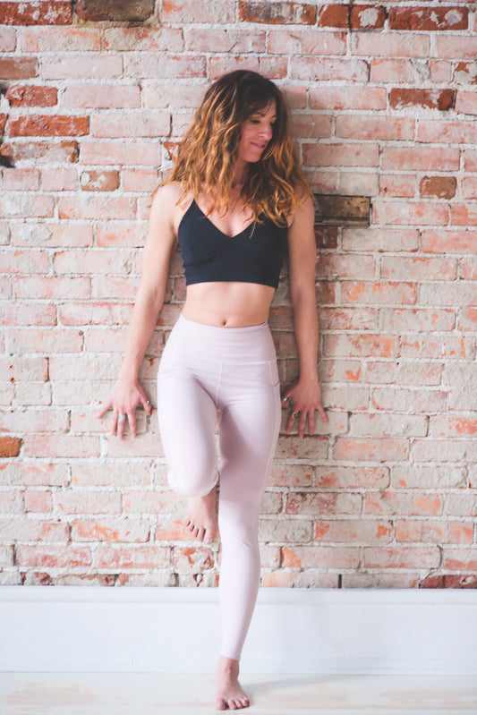 Blush Wander Pocket Yoga Pants *FINAL SALE* by Colorado Threads Clothing