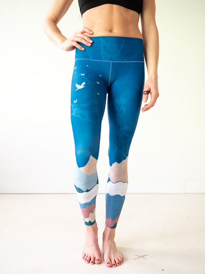 Abstract Mountain Yoga Pants by Colorado Threads Clothing