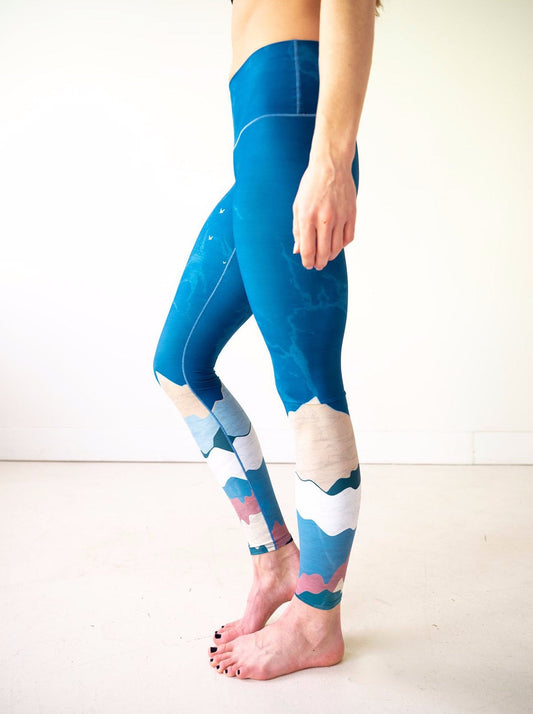 Abstract Mountain Yoga Pants by Colorado Threads Clothing