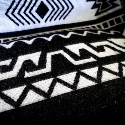 Andean Alpaca Wool Blanket - Black & White