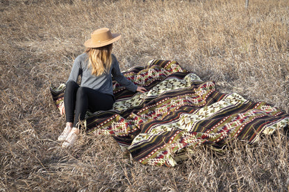Andean Alpaca Wool Blanket - Cactus