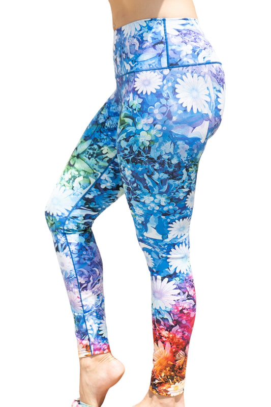 Floral Burst Tie Dye Yoga Pants by Colorado Threads Clothing