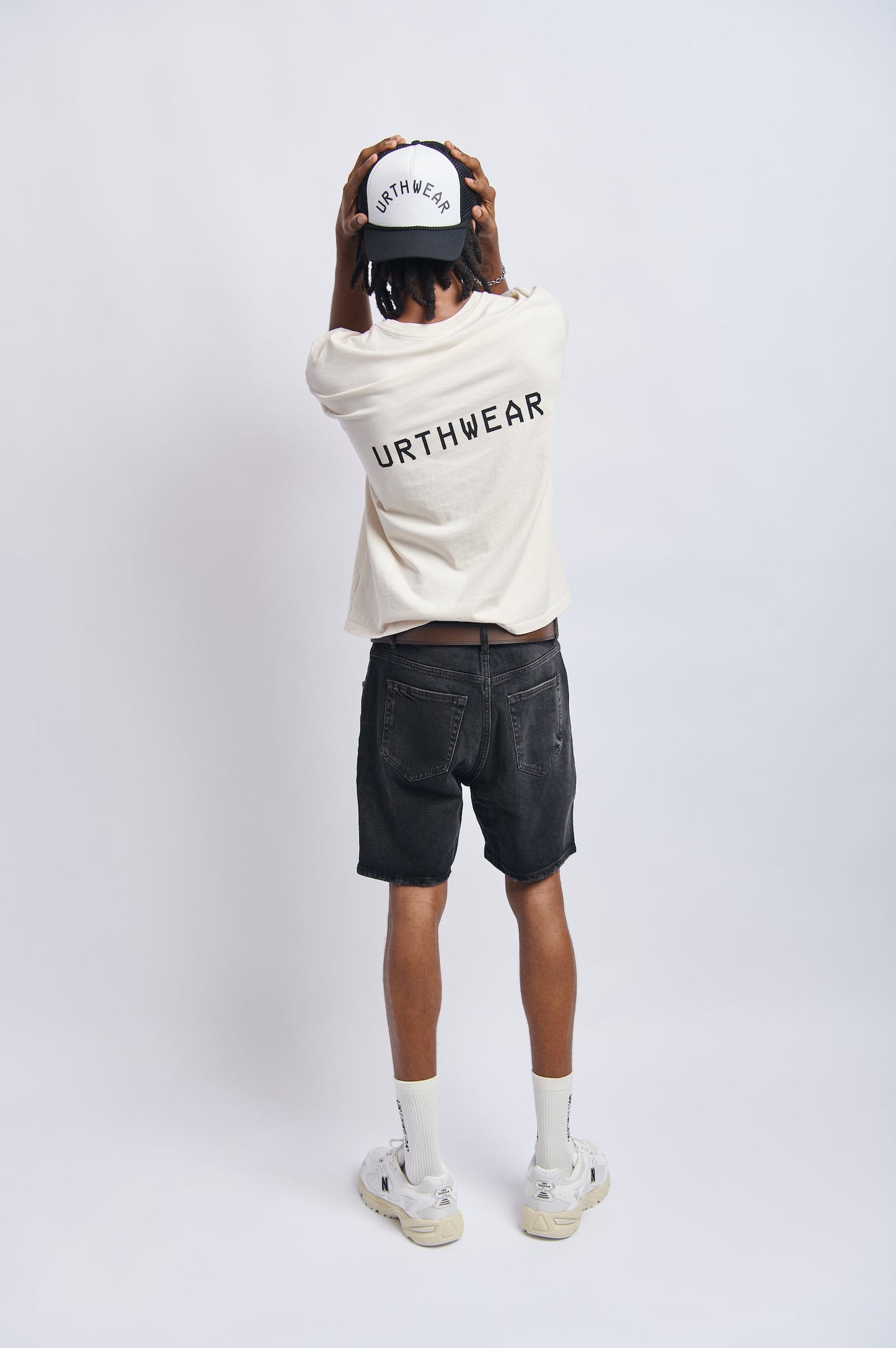 Roped Trucker Cap, Street Black/White by URTHWEAR