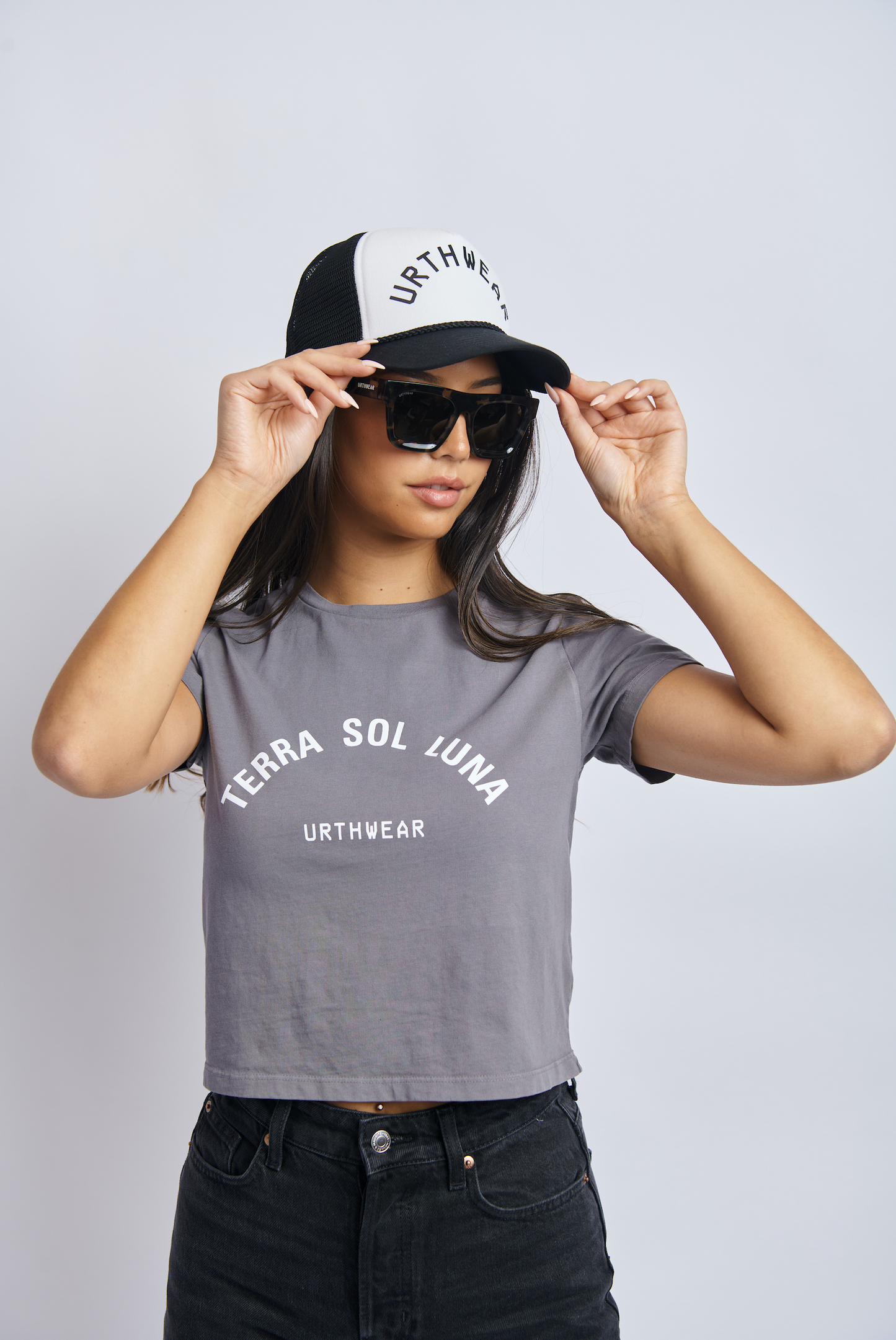 Roped Trucker Cap, Street Black/White by URTHWEAR