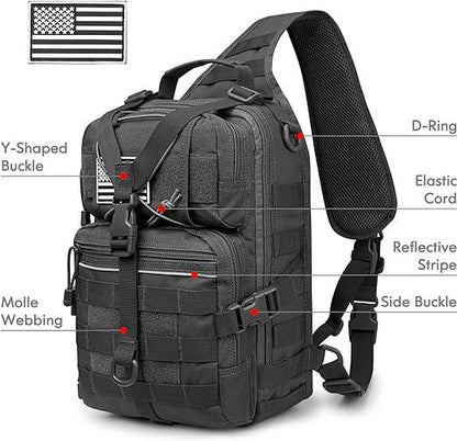 FR Fashion Co. 14" Men's 15L Tactical MOLLE Sling Bag - FR Fashion Co. 